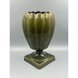 VTG Olive Green Freeman-McFarlin Pedestal Vase/Urn/Planter - Signed by Anthony